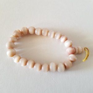 Bracelet Ivory Bone Colored Elastic Beaded Thread 6mm Wrist New